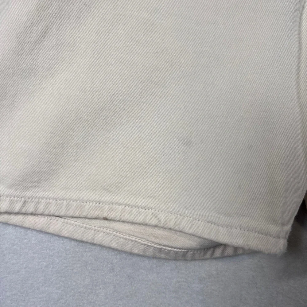 Vintage Levis 550 High Waisted Denim Shorts Cream Off White Womens Size 14 31w
